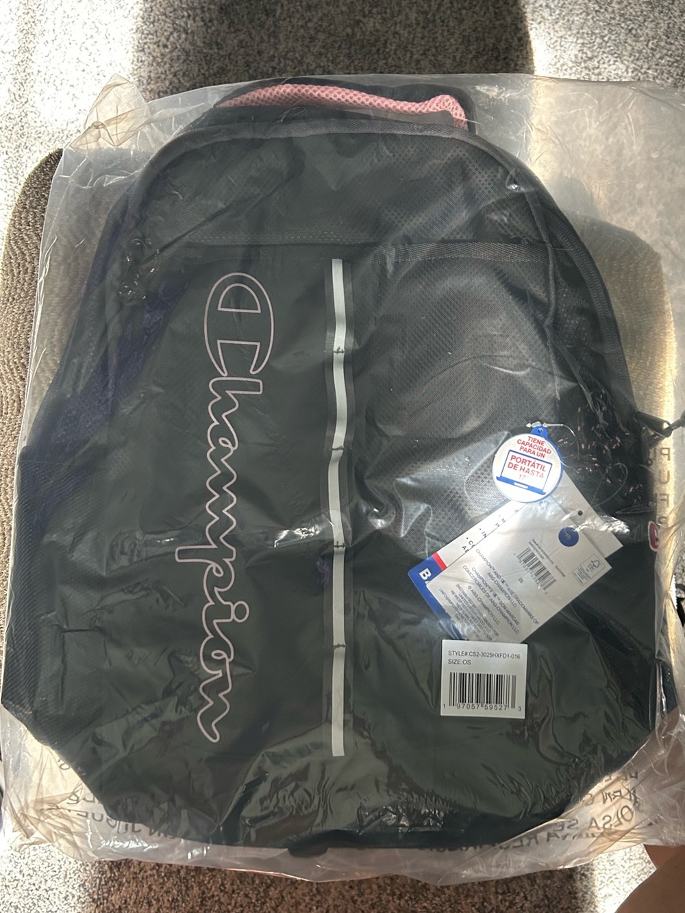 NWT Champion Black Backpack with Pink Accents